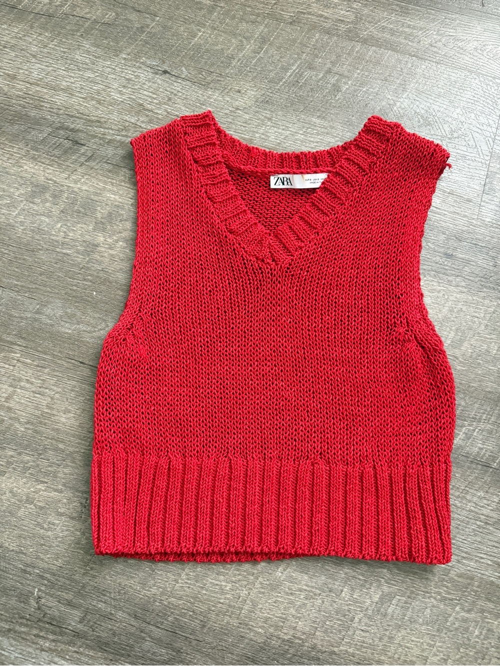 Zara Red V Neck Sweater